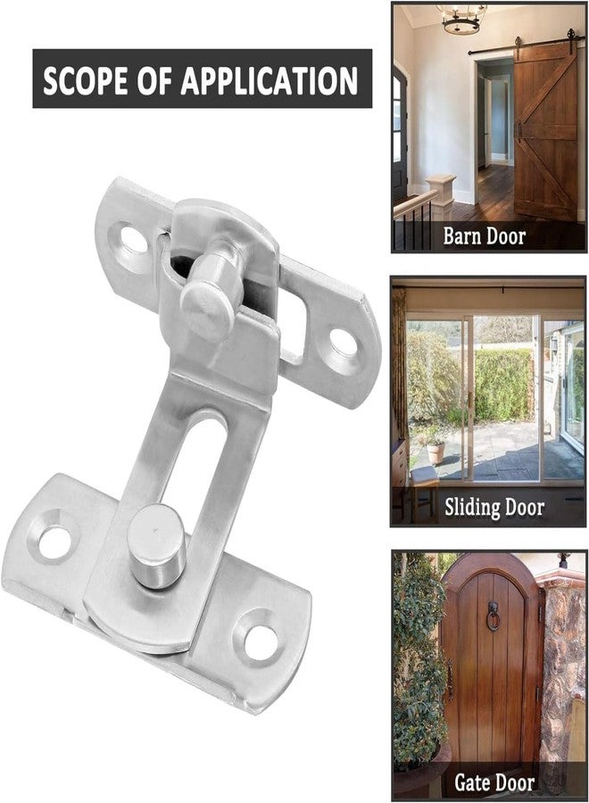 VINSU Door Lock Hardware, Stainless Steel Gate Latches Bar Flip Latch Safety Door Bolt Lock, Sliding Door Barn Latch Lock Suitable for Garden, Bathroom, Outdoor, Garage, Window, Coop (90 Degree) - Image 5